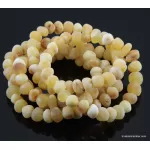 5 White BAROQUE beads Baltic amber adult stretch bracelets
