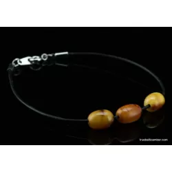 Baltic amber beaded string bracelet