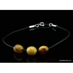Baltic amber beaded string bracelet