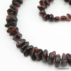Large Ruby beads Baltic amber necklace