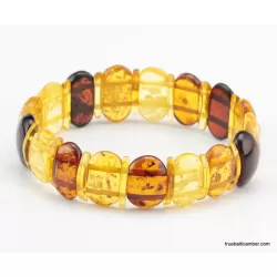 Multi pieces Baltic amber elastic bracelet