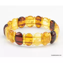 Multi pieces Baltic amber elastic bracelet
