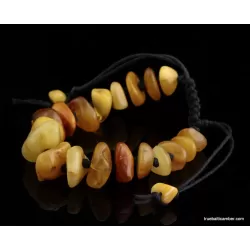 Vintage Egg Yolk beads Baltic amber bracelet 8in