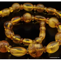 Vintage combination Round beads Baltic amber necklace