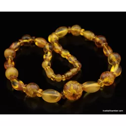 Vintage combination Round beads Baltic amber necklace