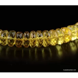 Faceted BUTTONS Baltic amber necklace 18in