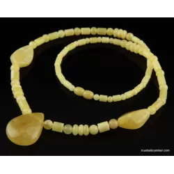 Butter combination beads Baltic amber necklace
