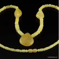 Butter combination beads Baltic amber necklace