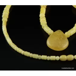 Butter combination beads Baltic amber necklace