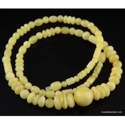 Butter combination beads Baltic amber necklace
