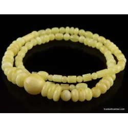 Butter combination beads Baltic amber necklace