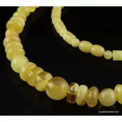 Butter combination beads Baltic amber necklace