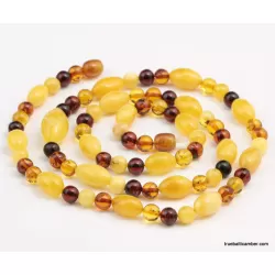 Long Combination Baltic amber neclace 27in