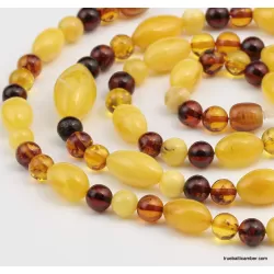 Long Combination Baltic amber neclace 27in