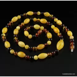 Long Combination Baltic amber neclace 27in