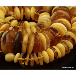 Butter buttons Baltic amber necklace 25in