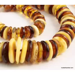 Multi Buttons Baltic amber necklace 24in