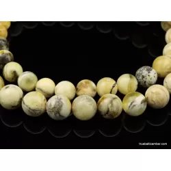 Unique Marble ROUND beads Baltic amber necklace 24in