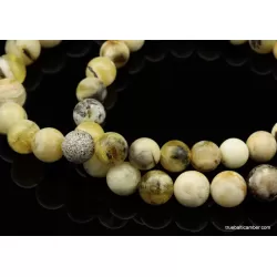 Unique Marble ROUND beads Baltic amber necklace 24in