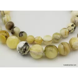Unique Marble ROUND beads Baltic amber necklace 24in