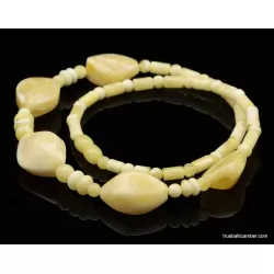 White composition Baltic amber necklace 20in