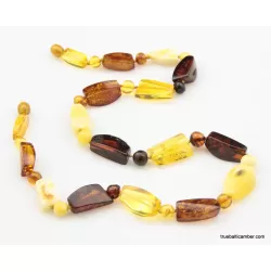Cut Stones Baltic amber necklace