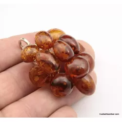 Grape bunch Baltic amber pendant