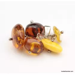 Grape bunch Baltic amber dangle pendant