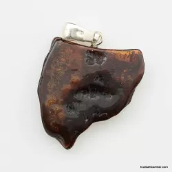 Nautral Baltic amber silver pendant 3g