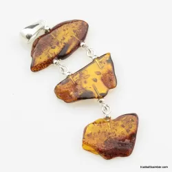 Nautral Baltic amber silver pendant 4g