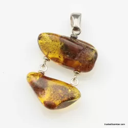 Nautral Baltic amber silver pendant 6g
