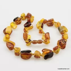 Triple BEANS Baltic amber arisan necklace 19in