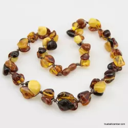 Triple BEANS Baltic amber arisan necklace 20in