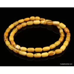 Vintage Egg Yolk BARREL Baltic amber unisex necklace