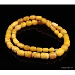 Vintage Egg Yolk BARREL Baltic amber unisex necklace