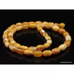 Vintage Egg Yolk BARREL Baltic amber unisex necklace