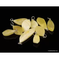 10 Butter Baltic amber CARVED silver pendants