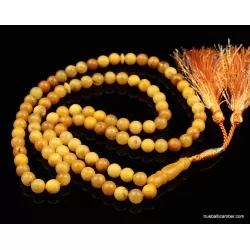 ANTIQUE Islamic 99 Baltic amber Prayer ROUND beads