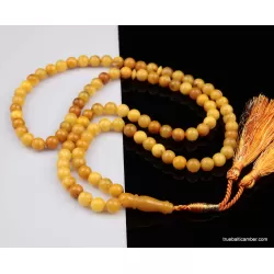 ANTIQUE Islamic 99 Baltic amber Prayer ROUND beads