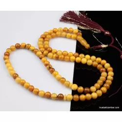 ANTIQUE Islamic 99 Baltic amber Prayer ROUND beads