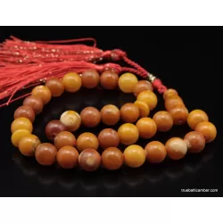 Vintage Egg Yolk Islamic 33 Baltic amber Prayer ROUND beads