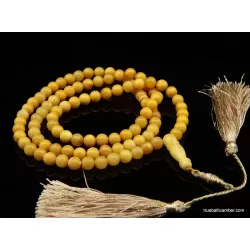 Islamic Egg Yolk 99 Baltic amber Prayer ROUND beads