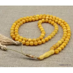 Islamic Egg Yolk 99 Baltic amber Prayer ROUND beads