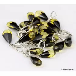 10 Faceted drops Baltic amber earrings