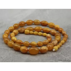 ANTIQUE Vintage Egg Yolk BARREL Baltic amber necklace 22in