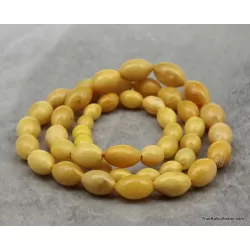 ANTIQUE Vintage Egg Yolk BARREL Baltic amber necklace