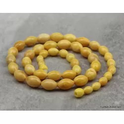 ANTIQUE Vintage Egg Yolk BARREL Baltic amber necklace