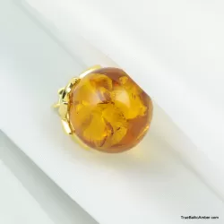 Cognac Round Ball Baltic amber pendant