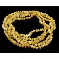 5 Butter BAROQUE Baltic amber adult necklaces 18in