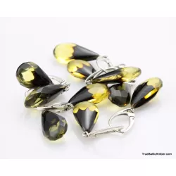 5 Faceted drops Baltic amber earrings